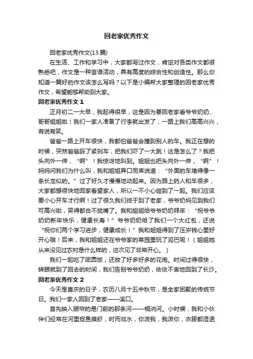 回老家优秀作文