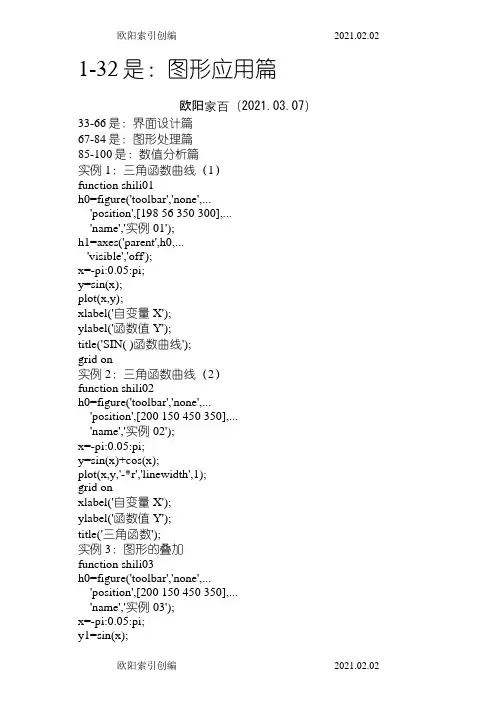 matlab编程实例100例之欧阳家百创编