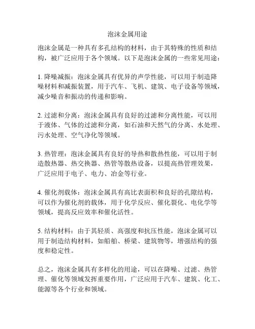 泡沫金属用途