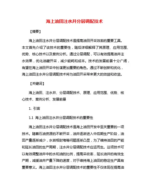海上油田注水井分层调配技术