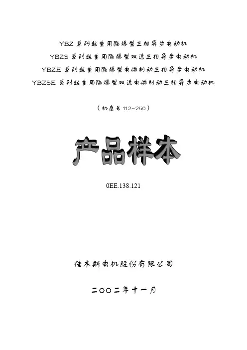YBZ、YBZS、YBZE、YBZSE系列电动机