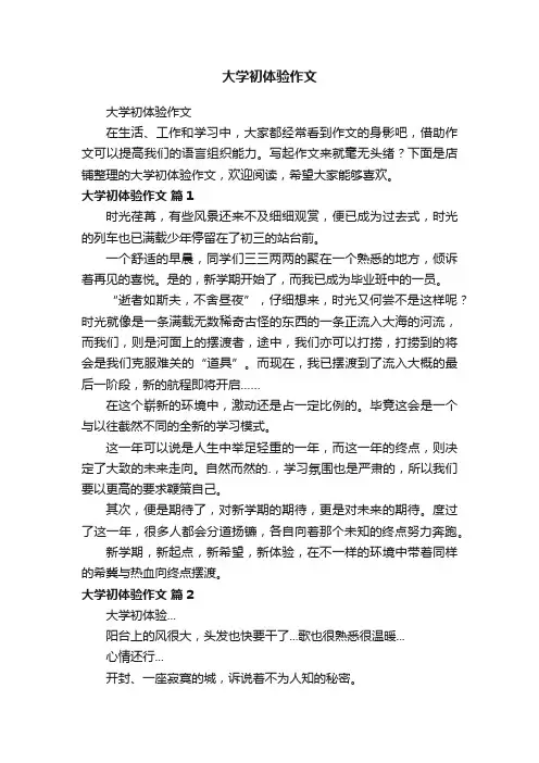 大学初体验作文