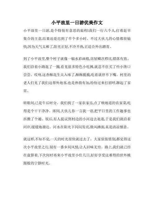 小平故里一日游优美作文