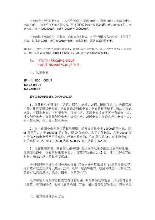 常见电容的读数简介