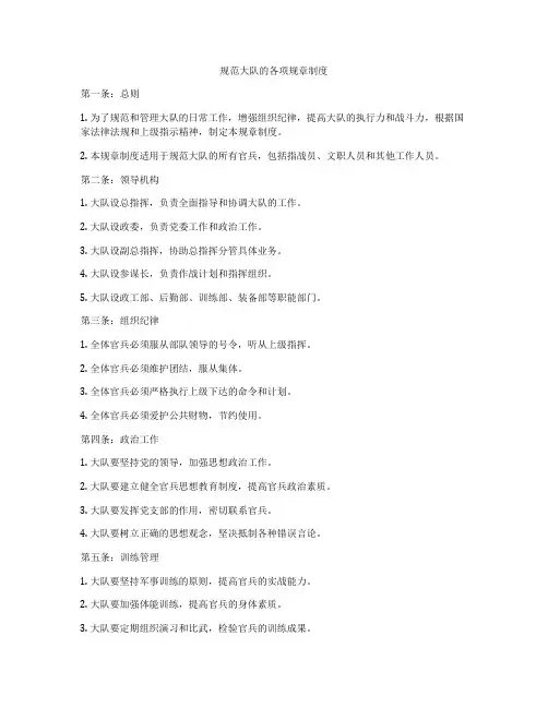 规范大队的各项规章制度