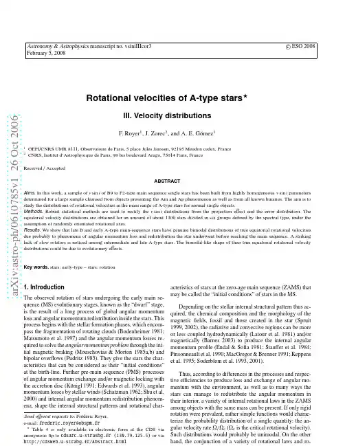 Rotational velocities of A-type stars. III. Velocity distributions