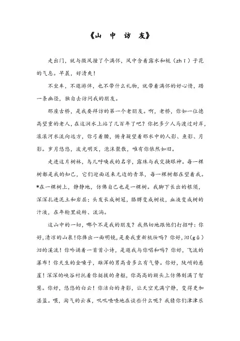 山中访友六年级上册课文
