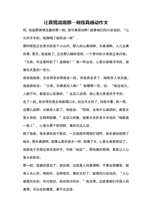 让真情流露那一刻我真感动作文