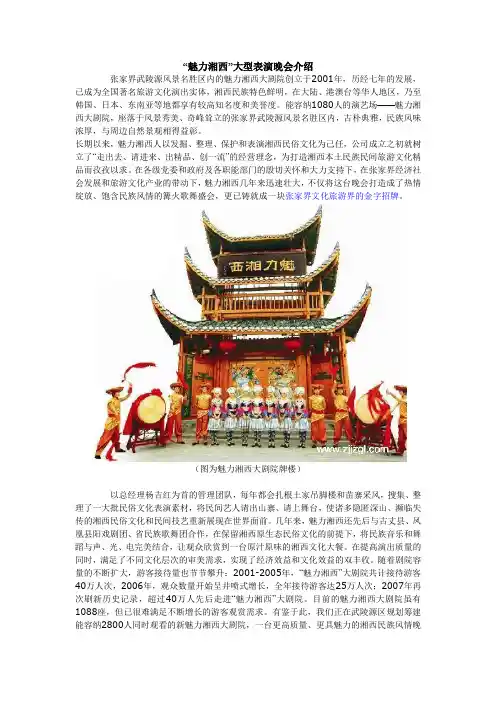 魅力湘西晚会简介