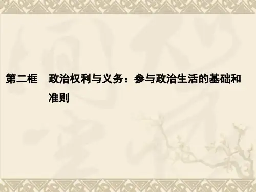 高一政治同步课件1.1.2 政治权利与义务参与政治生活的基础和准则(人教版必修2)
