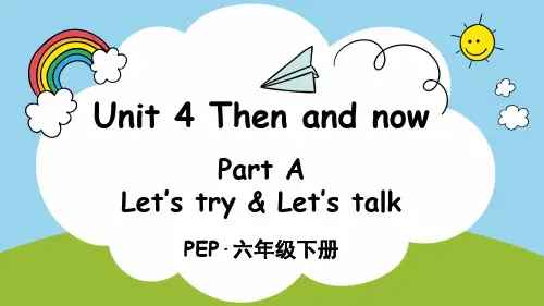人教PEP版小学英语六年级下册Unit 4 Part A 第1课时 教学课件PPT