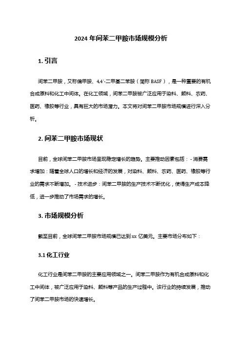 2024年间苯二甲胺市场规模分析