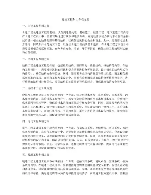 建筑工程9大专项方案