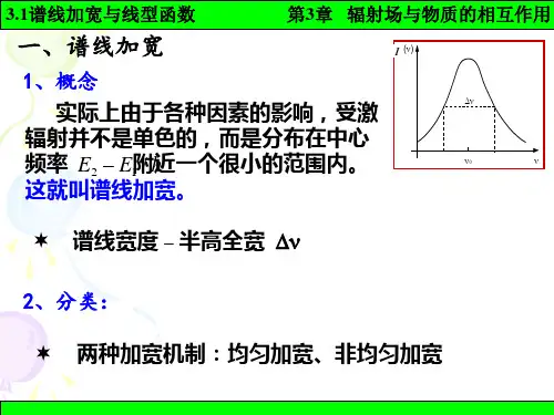 激光原理：3-1谱线加宽与线型函数