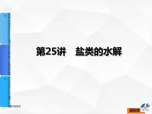高三化学一轮复习 第25讲 盐类的水解 45张PPT