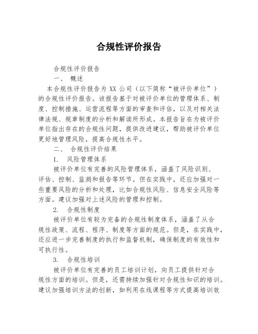合规性评价报告