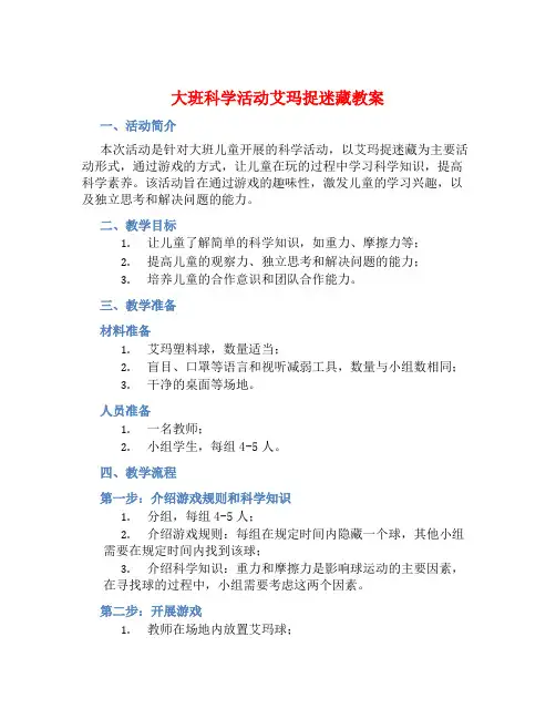 大班科学活动艾玛捉迷藏教案【含教学反思】 (2)