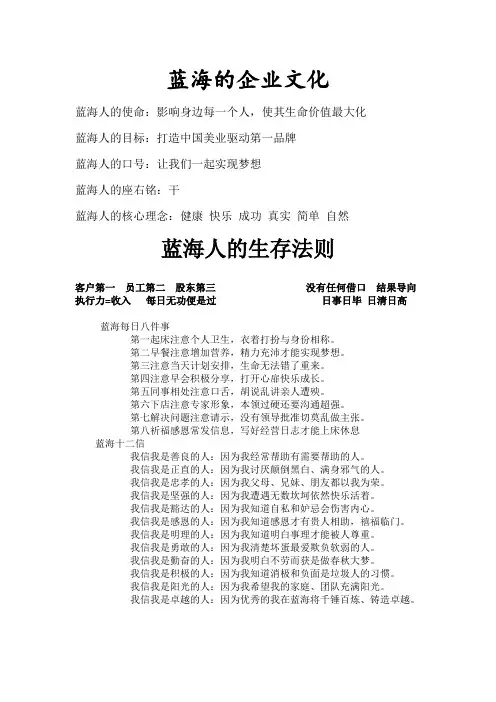 蓝海的企业文化