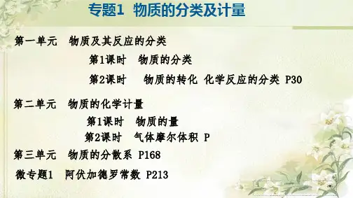 新教材 苏教版高中化学必修第一册 专题1物质的分类及计量 精品教学课件(共228页)