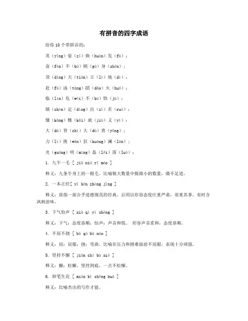有拼音的四字成语