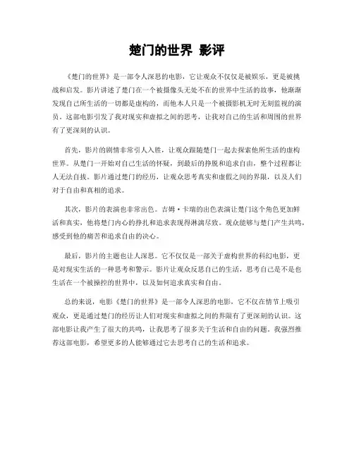 楚门的世界 影评