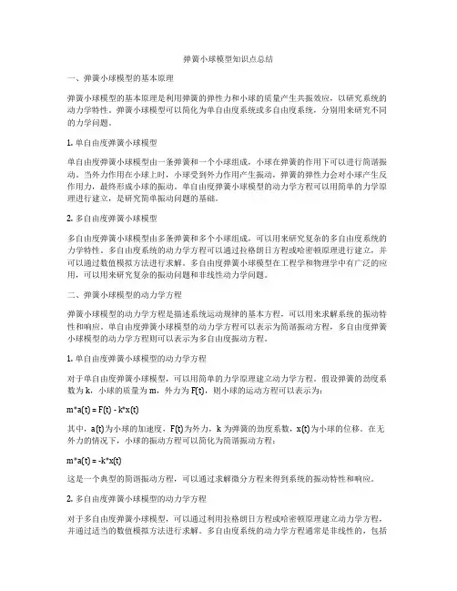 弹簧小球模型知识点总结