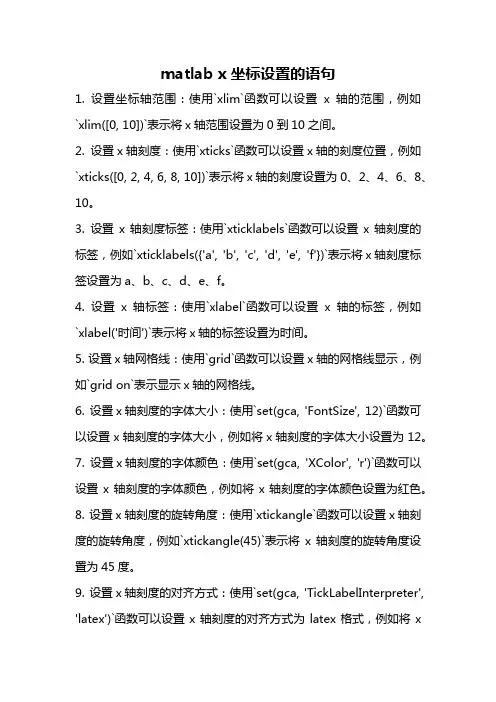 matlab x坐标设置的语句