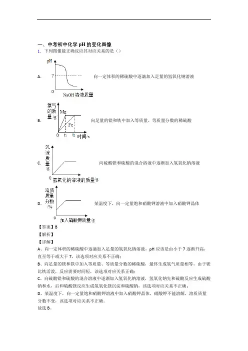 2020-2021备战中考化学与pH的变化图像有关的压轴题及详细答案