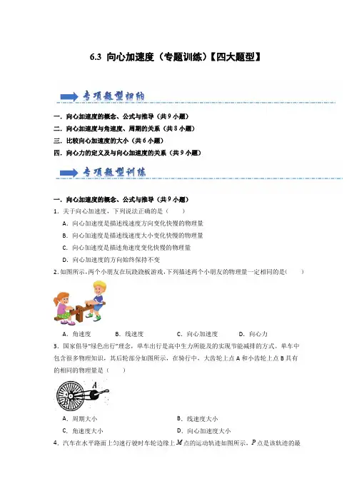 6-3 向心加速度(专题训练)【四大题型】-2023-2024学年高中物理同步(002)