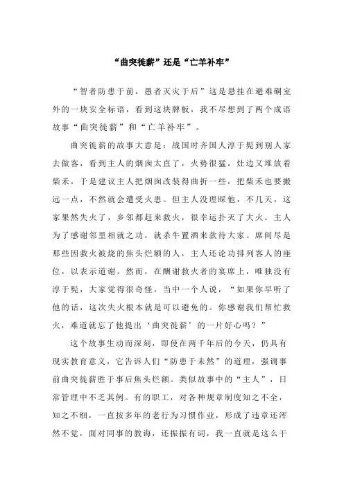 “曲突徙薪”还是“亡羊补牢”