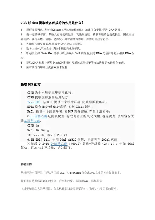 DNA提取和PCR扩增文档