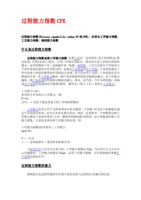 过程能力指数CPK