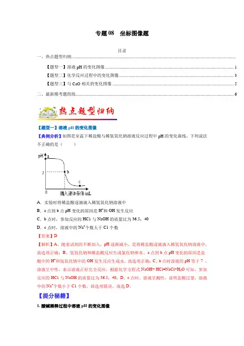 专题08坐标图像题-2022年中考化学毕业班二轮热点题型归纳与变式演练