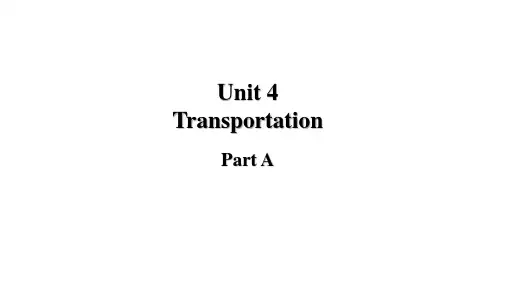 闽教版四英下精品教学课件 Unit 4 Transportation Part A