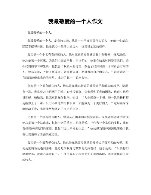 我最敬爱的一个人作文
