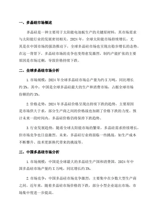 2024年多晶硅市场研究报告