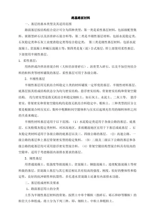路基路面材料