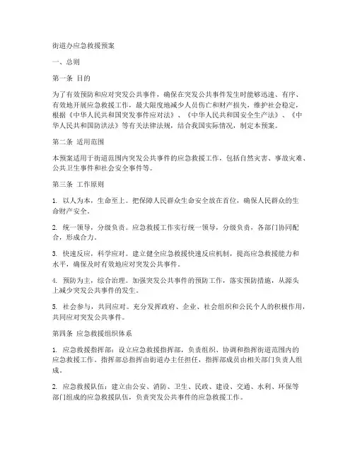 街道办应急救援预案