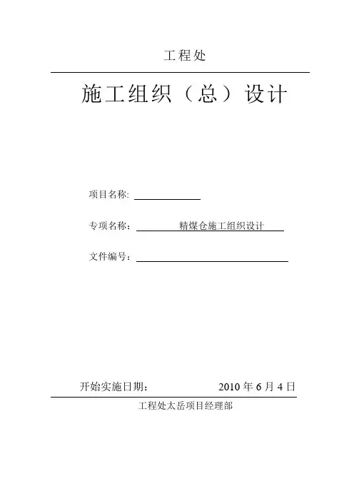 精煤仓施工组织设计