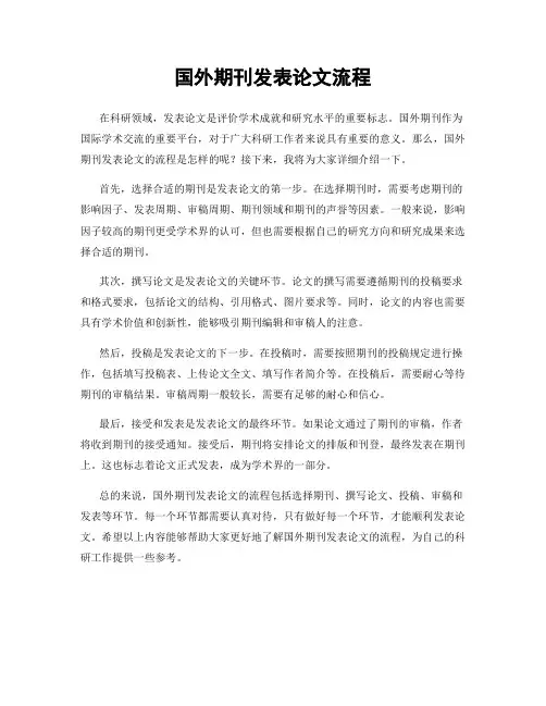 国外期刊发表论文流程