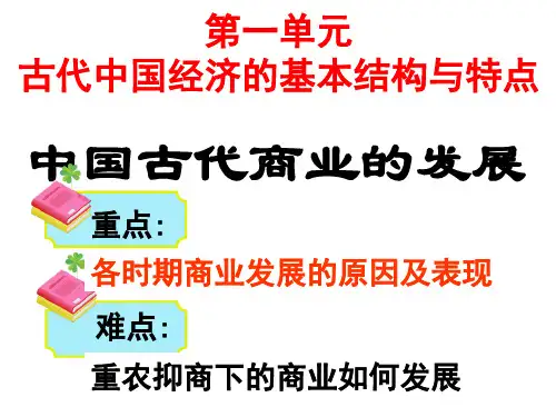 高三历史一轮复习 《古代商业的发展》(56PPT)