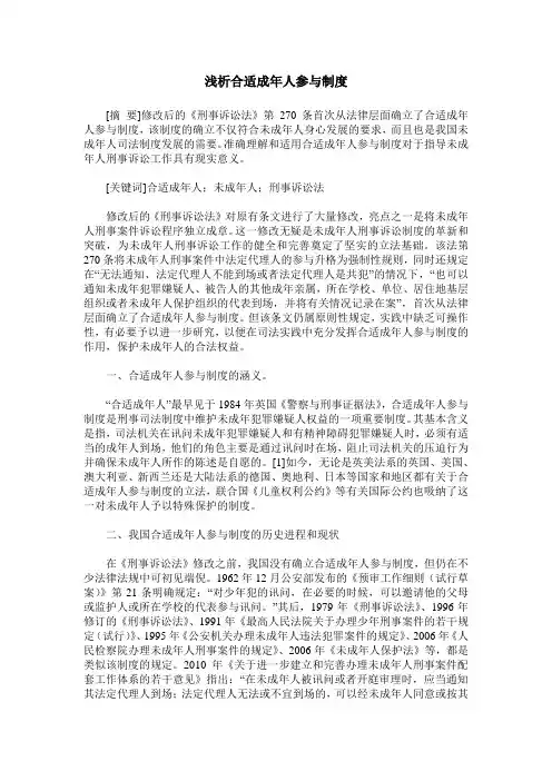 浅析合适成年人参与制度