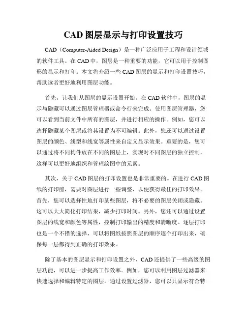 CAD图层显示与打印设置技巧