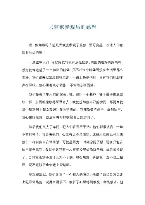 去监狱参观后的感想