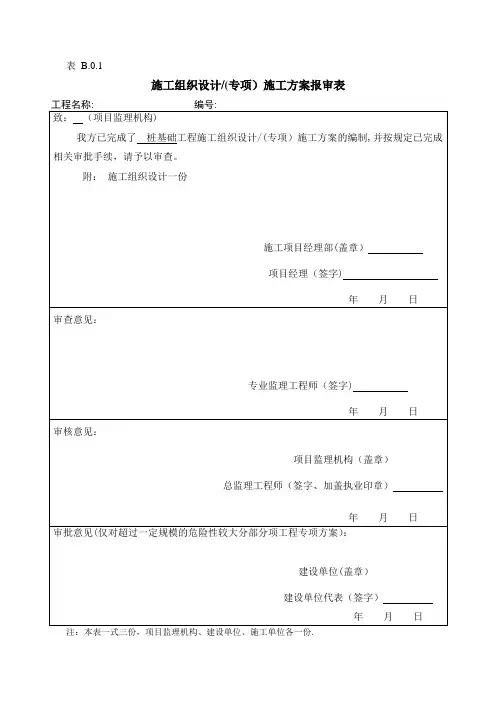 施工方案报审表