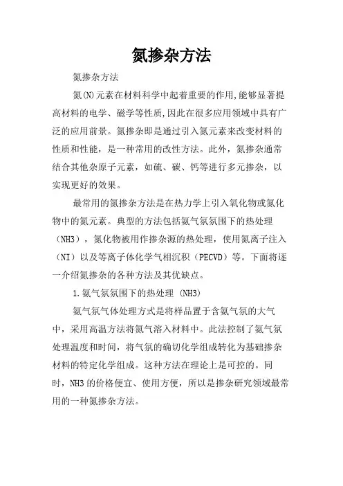氮掺杂方法