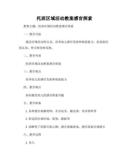 托班区域活动教案感官探索