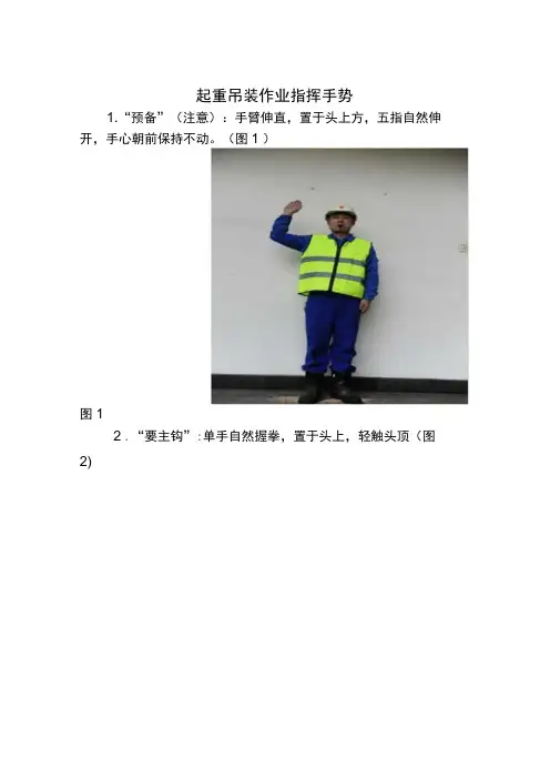 起重吊装作业指挥手势