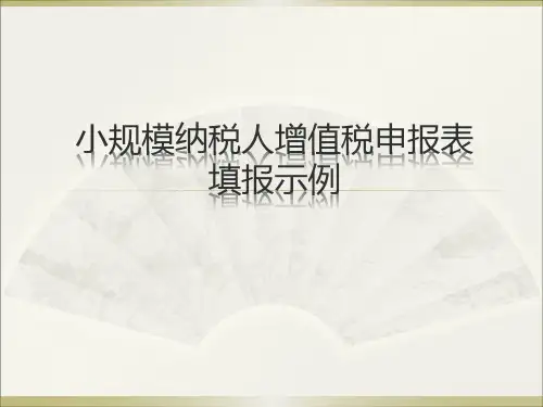 增值税小规模纳税人申报表填报示例