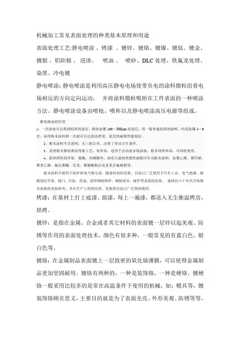 机械加工常见的表面处理种类和作用